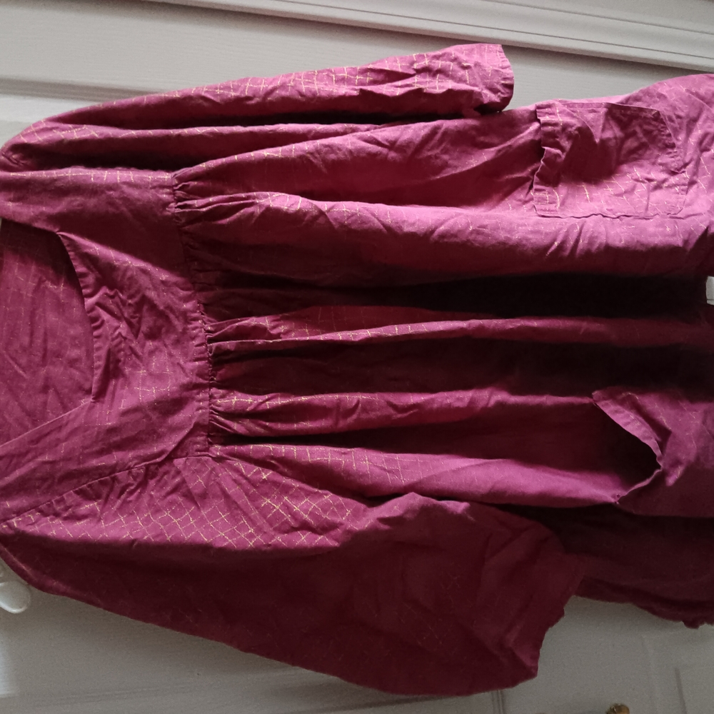 Burgundy Blouse with Subtle Pattern